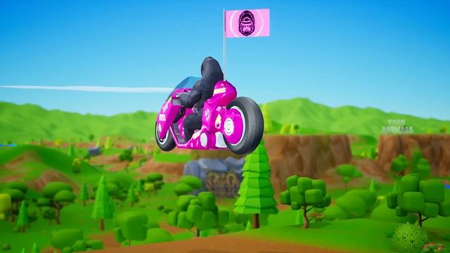 Color Animals Moto Sports Bike Race in Jungle | Animals Race 3D Cartoon Videos | Moto Race 2023 смотреть онлайн