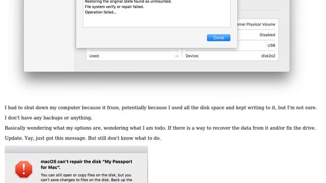 External hard drive "File system check exit code is 8." on Mac смотреть онлайн
