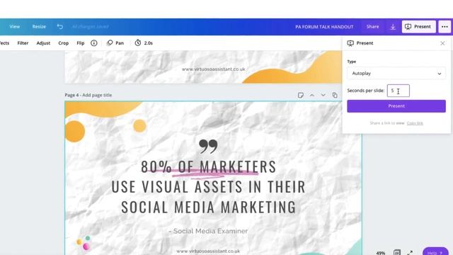 Canva Presentations - How to Add Transitions and PRESENT! смотреть онлайн