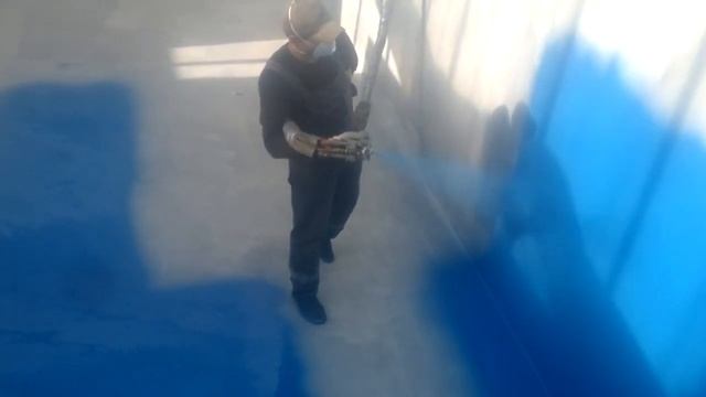 Бесшовное напыление полимочевиной. Гидроизоляции бассейна. смотреть онлайн