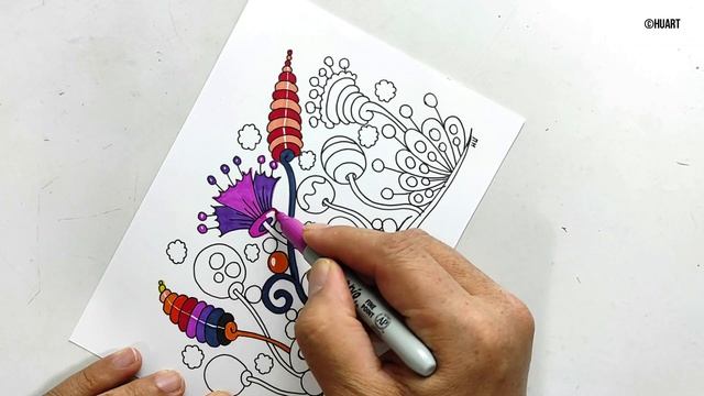 How to Draw a Zen Doodle ♡ Zentangle Art for Beginners ♡ Colorful zen tangle art смотреть онлайн