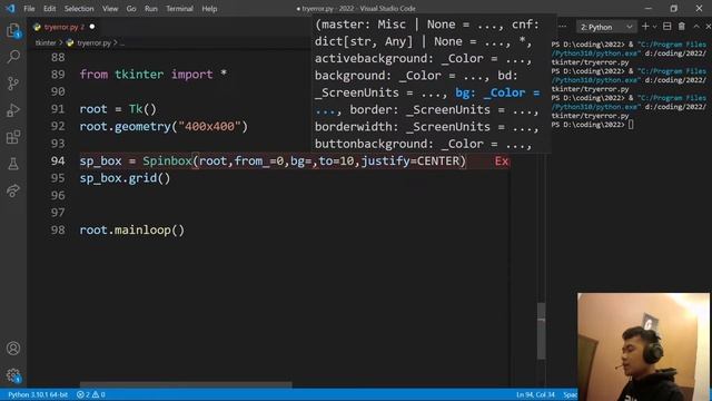 python tkinter tutorial #26 | spinbox tkinter смотреть онлайн