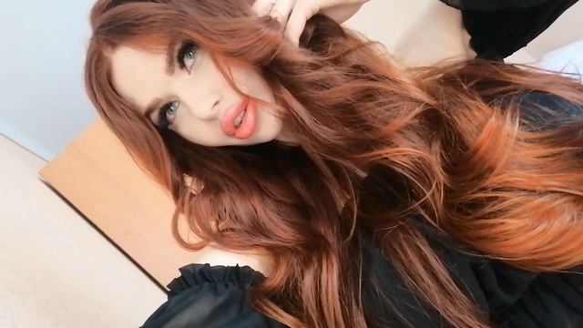 Крупные локоны Голливудская волна кудри длинные рыжие волосы. Big Curls Hollywood Wave Long Red Hai