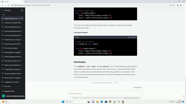 Python Django NameError name model is not defined смотреть онлайн