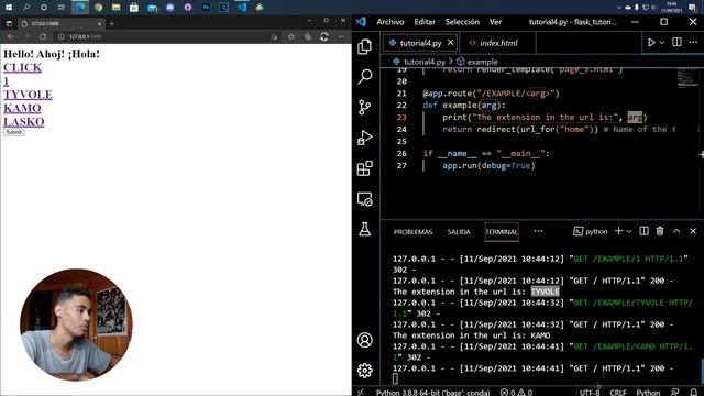 TUTORIAL FLASK #4 - Argumentos en la URL y redirect смотреть онлайн
