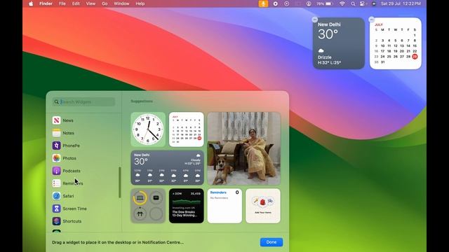 macOS Sonoma Desktop Widgets - Add Widgets on MacBook Desktop смотреть онлайн