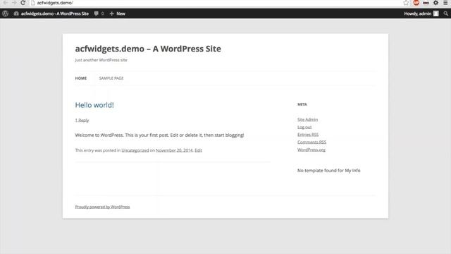 ACF Widgets Plugin Demo смотреть онлайн