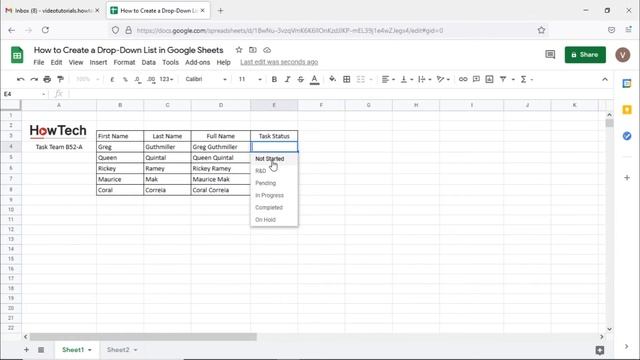 How to Create a Drop-Down List in Google Sheets | Create an In-Cell Drop-Down List | Drop-Down Menu смотреть онлайн