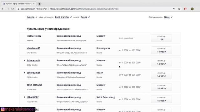 ГДЕ ВЫГОДНО КУПИТЬ #ETHEREUM БЕЗ КОМИССИЙ С БАНКОВСКОЙ КАРТЫ   #localethereum