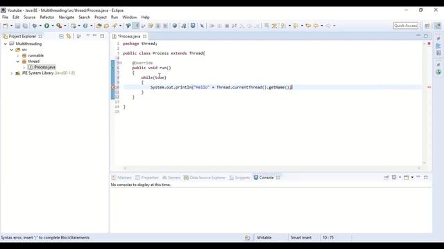 Multithreading in Java : Thread Class смотреть онлайн