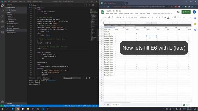 sheets.py (Python + Google Sheets API) first demo // TagIn Development Update #2 смотреть онлайн