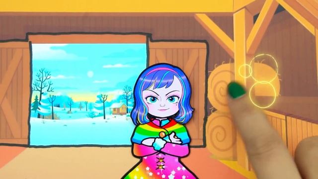 Paper Dolls Dress Up - Twin Orphan Elsa Ice Vs Useless Father Regrets Dress - Barbie Story & Crafts