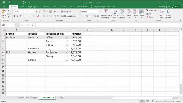 Create Sunburst Charts in Excel 2016 смотреть онлайн