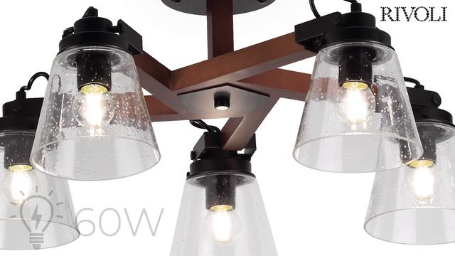 Люстра Rivoli Spartacus 5017-305 5 X E27 60 Вт лофт - кантри