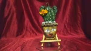 Панно из соленого теста "Кактус"