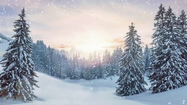 Расслабляющая красивая музыка. Зимняя атмосфера. Падающий снег. смотреть онлайн