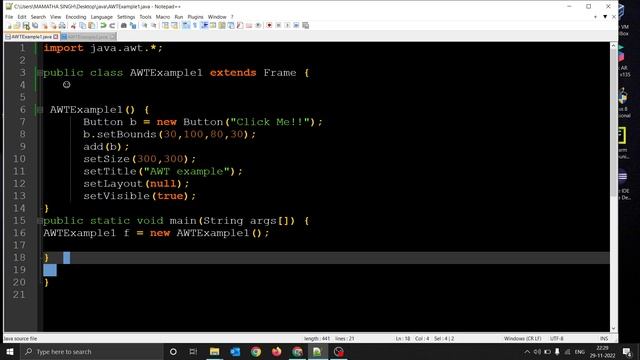java AWT program execution.. by using inheritance, button program, JAVA смотреть онлайн