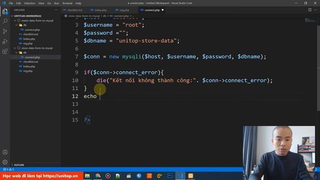 Php Insert dữ liệu vào Mysql thông qua Form | Học php cùng unitop.vn смотреть онлайн