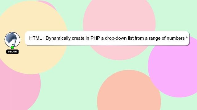 HTML : Dynamically create in PHP a drop-down list from a range of numbers *with increments* смотреть онлайн