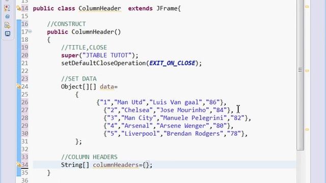 Java JTable Eclipse смотреть онлайн