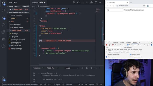 RENDERIZADO CONDICIONAL o conditional rendering ? - CURSO de SVELTE ? смотреть онлайн