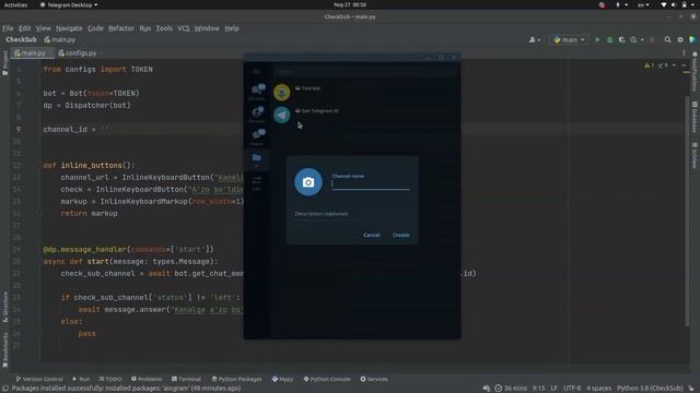 Telegramda Majburiy Obuna Qildiruvchi Bot ✅ | Python Lofi Chill Coding #telegram #obuna #python