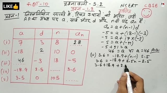 Exercise-5.2 Class-10 Math | Ncert Chapter-5 A.P. | Hindi Medium Question- 1|2 Cbse смотреть онлайн