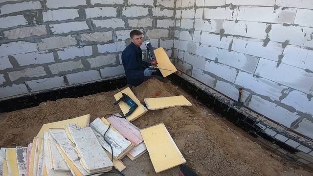 Утепление и гидроизоляция цоколя из кирпича внутри дома перед заливкой теплого пола смотреть онлайн