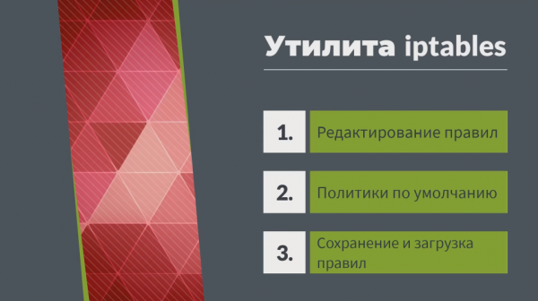 Терминал Linux.  Работа с фаерволом (утилита iptables)