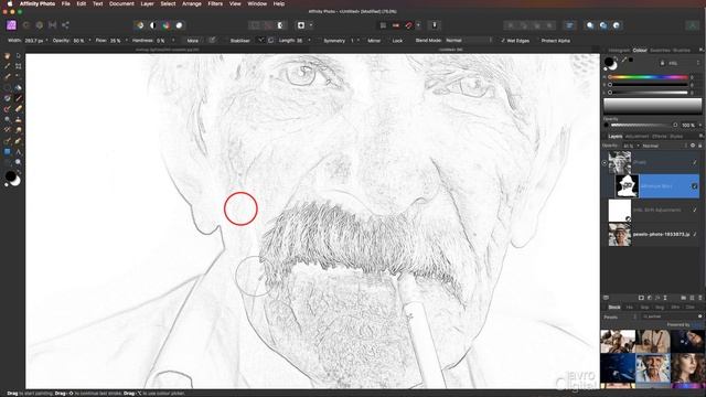 Realistic Pencil Sketch Effect - Affinity Photo смотреть онлайн