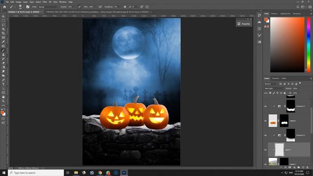 Halloween Pumpkin Poster Photoshop Manipulation Tutorial I RAM DESIGNS I #photomanipulation смотреть онлайн