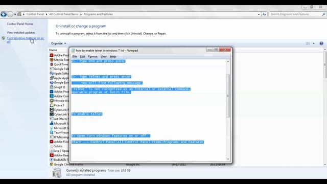 How to enable telnet in win7 [HD] by nadmin-jvksanilkumar смотреть онлайн