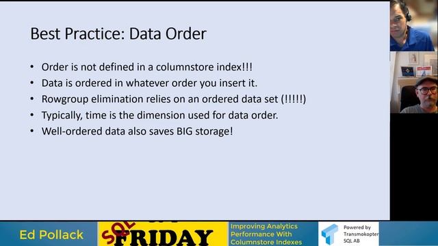SQL Friday #90 - Improve Analytics performance With Columnstore Indexes смотреть онлайн