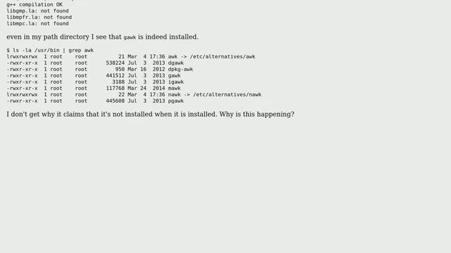 Unix & Linux: Running make for LFS complains about [ and about missing gawk смотреть онлайн