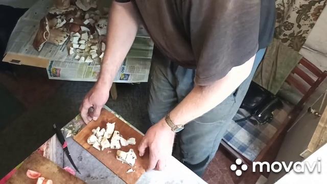 Режем белые грибы на сушку смотреть онлайн