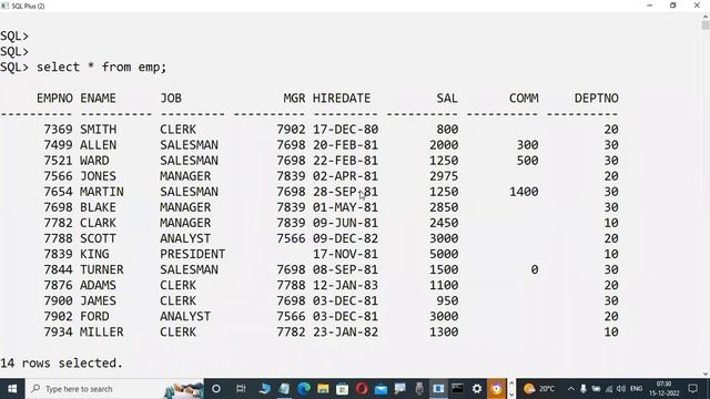 ORACLE 19c tutorials || Demo - 4 || by Mr. Murali On 15-12-2022 @7AM IST смотреть онлайн
