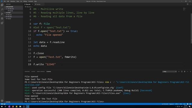 Nim for Beginners #15 Files смотреть онлайн