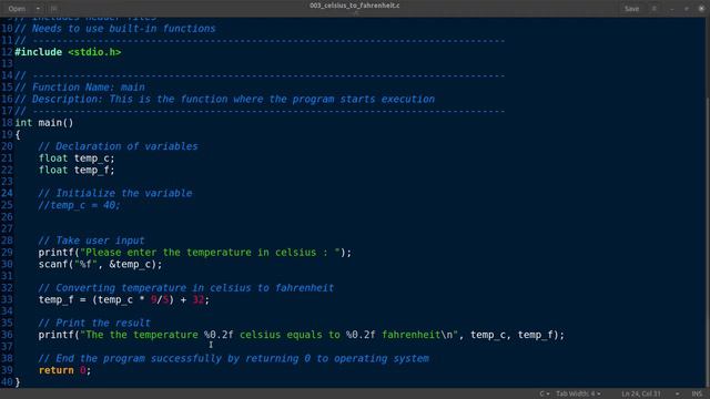 003 C Program to Convert Temperature in Celsius to Fahrenheit смотреть онлайн