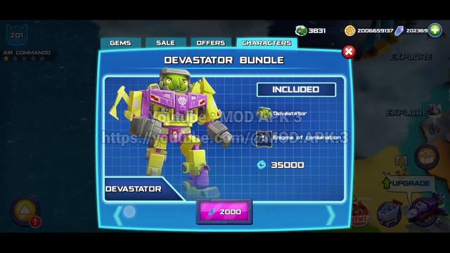 Angry Birds Transformers MOD APK Unlimited Coins/Gems Version 2.25.0 смотреть онлайн