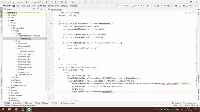 Create JSON Advice Generator in Android Studio смотреть онлайн