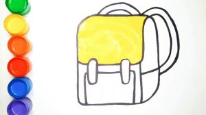 Рисунок и раскраска для детей. Как нарисовать Рюкзак. Учим цвета.