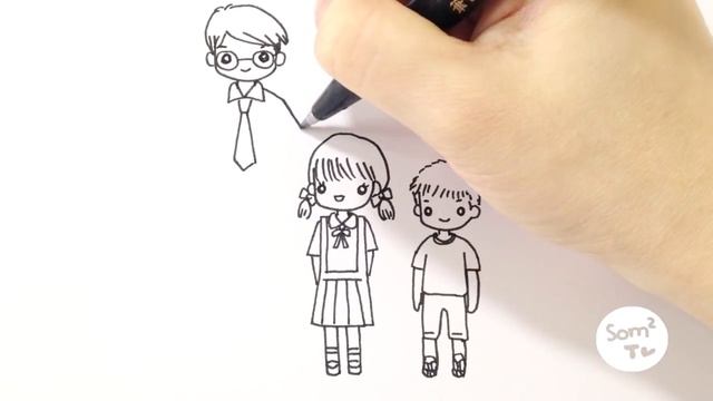 วาดการ์ตูนครอบครัวสุขสันต์กันจ้า How to draw family member смотреть онлайн