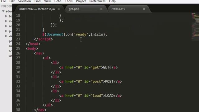 Metodos de Ajax GET, POST, LOAD JQuery смотреть онлайн