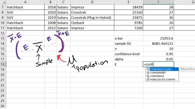 T Confidence Interval for Population Mean with Small Sample Size in Excel смотреть онлайн