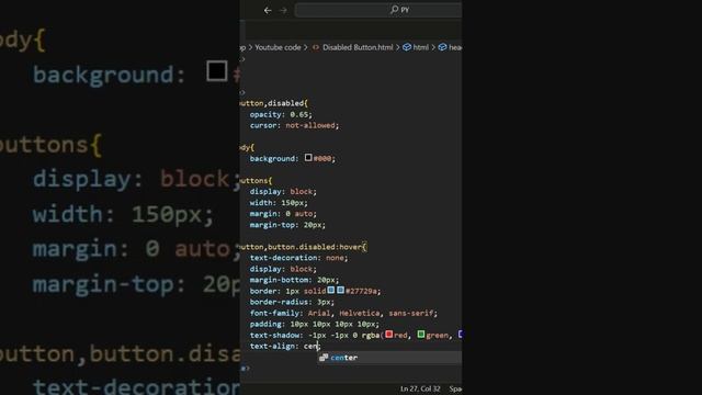 Disabled Button. HTML CSS смотреть онлайн