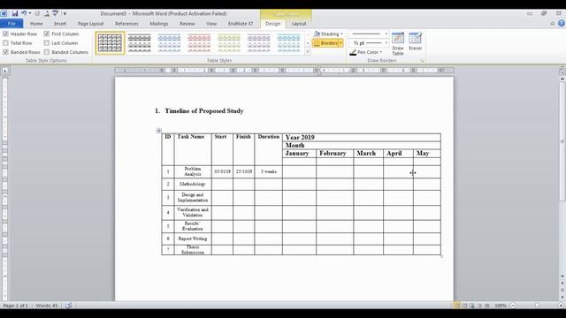 Timeline and Gantt Chart for Project Proposal | Thesis Proposal | in MS word смотреть онлайн