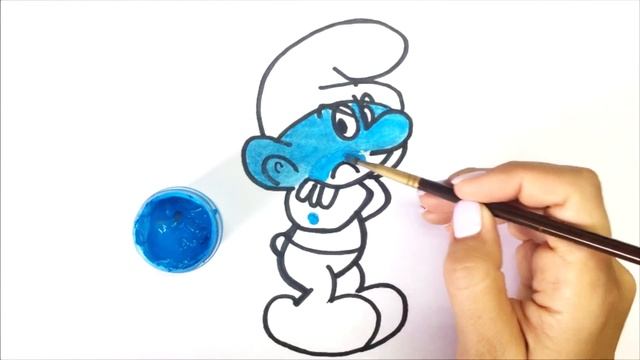 Как нарисовать смурфика | How to draw a smurf | Сурет салу Смурфик смотреть онлайн