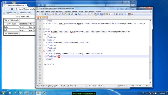 HTML in Telugu Table attributes Part 21 [www.timecomputers.in] смотреть онлайн