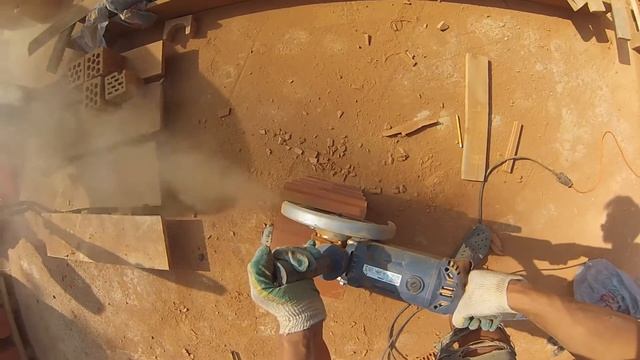Как резать керамические блоки "Porotherm" с помощью болгарки. смотреть онлайн