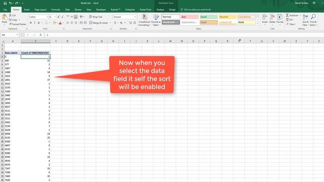 Excel Pivot -How to Sort derived/calculated column смотреть онлайн